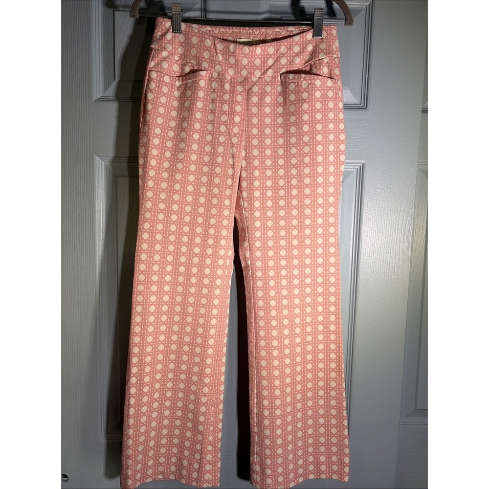 Spartina Pull On Pink & White Pants With Pockets, Wide Leg. Sz XXS